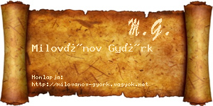 Milovánov Györk névjegykártya